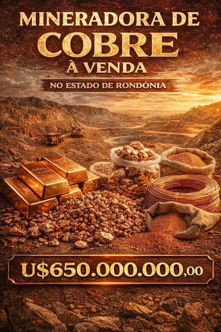 MINERADORA DE COBRE À VENDA 