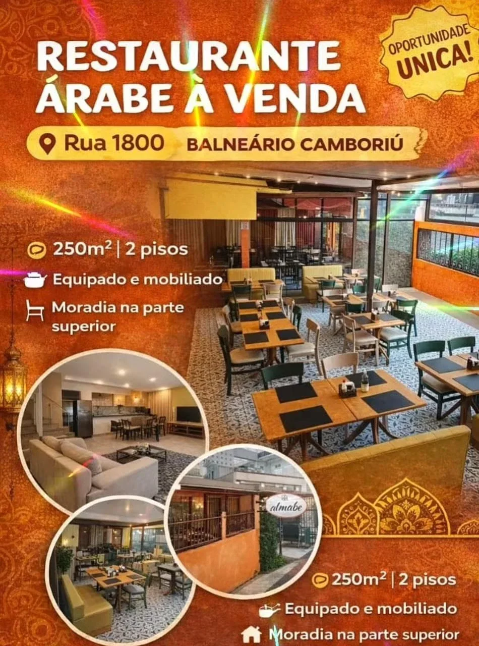 RESTAURANTE ÁRABE A VENDA NO CAMBORIÚ