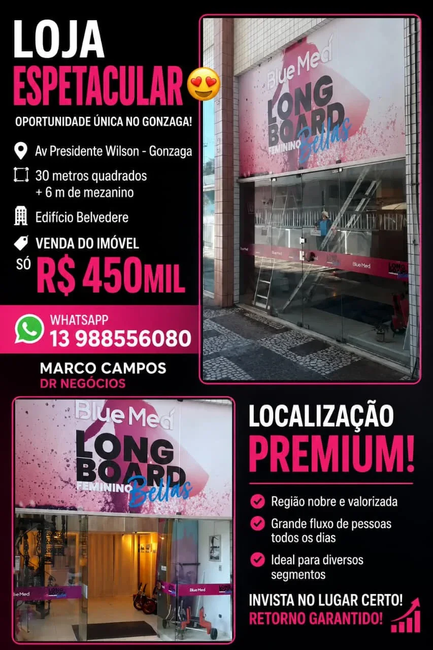 LOJA À VENDA NO GONZAGA