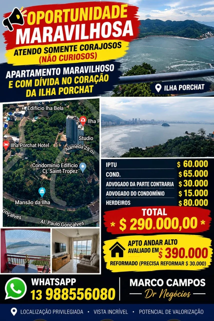APARTAMENTO À VENDA NO ILHA PORCHAT