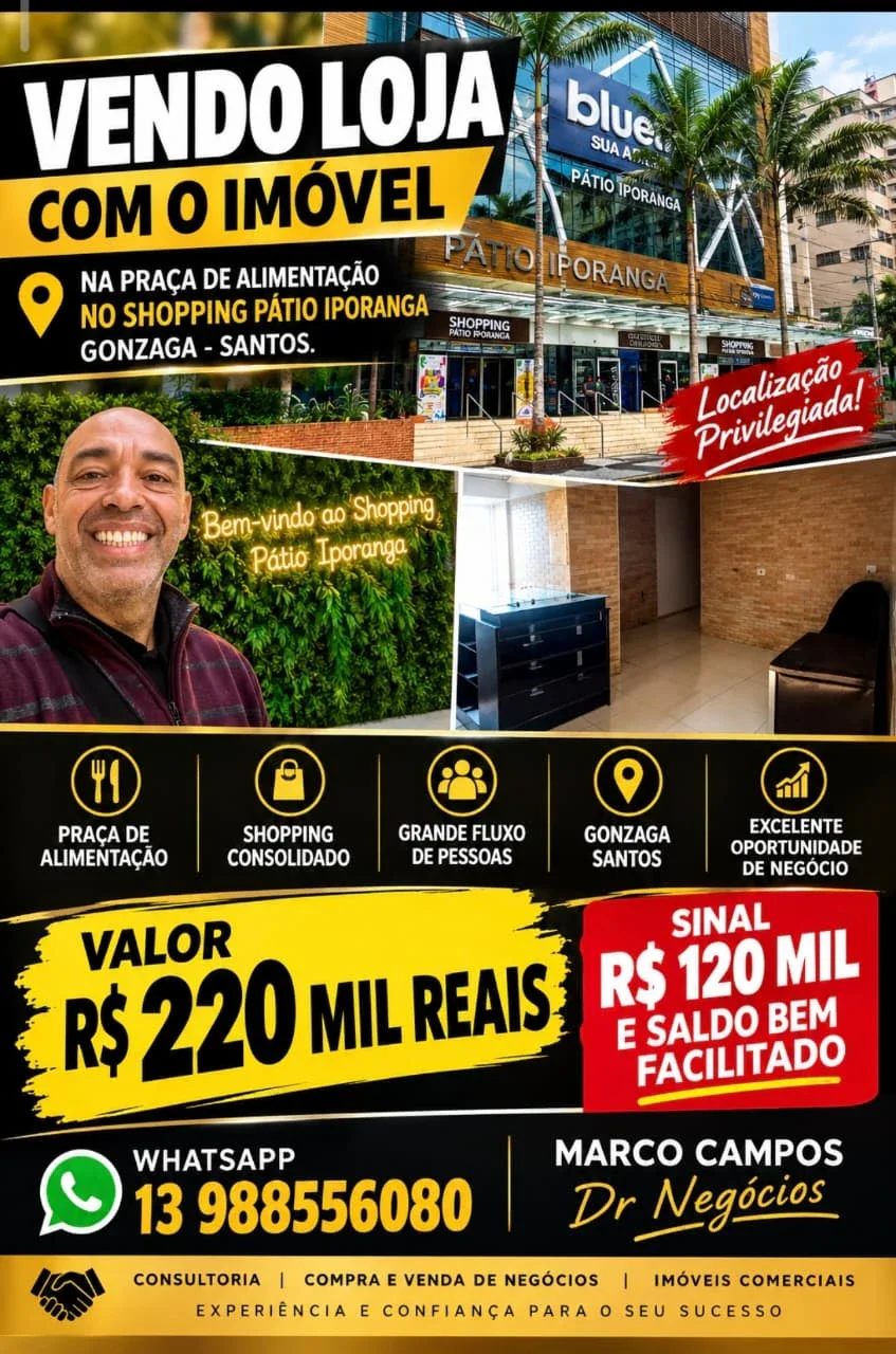 LOJA À VENDA NO SHOOPING PÁTIO IPORANGA 