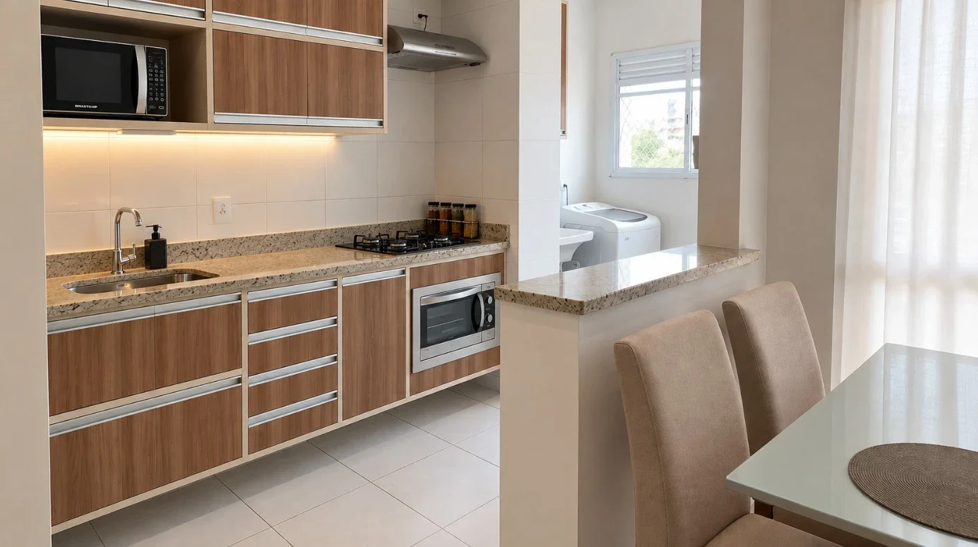 Apartamento Rafaella - 2 quartos mobiliado -Vila São José-Tauabaté