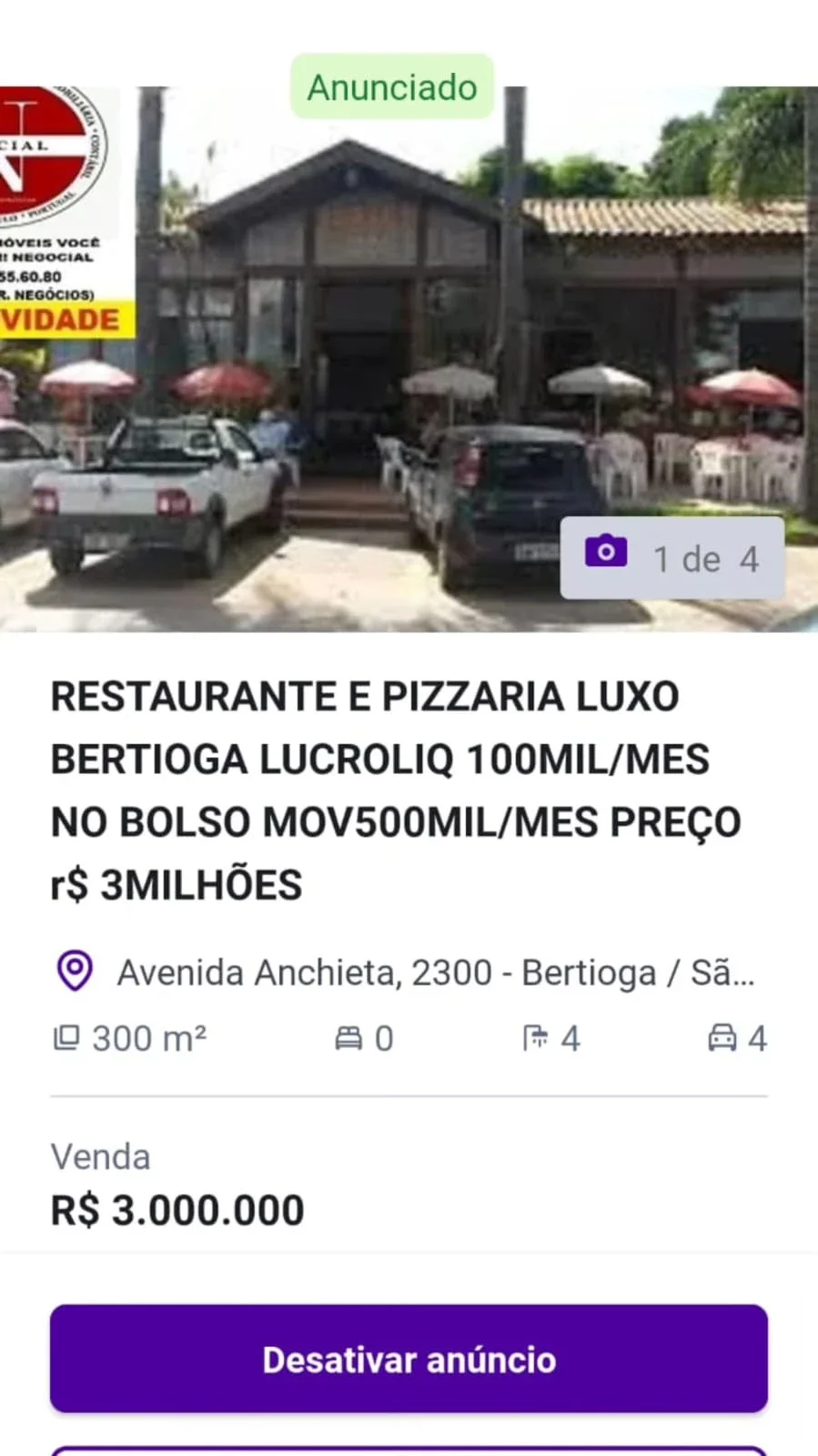 OPORTUNIDADE ÚNICA RESTAUARANTE E PIZZARIA 300 M² À VENDA EM BERTIOGA 
