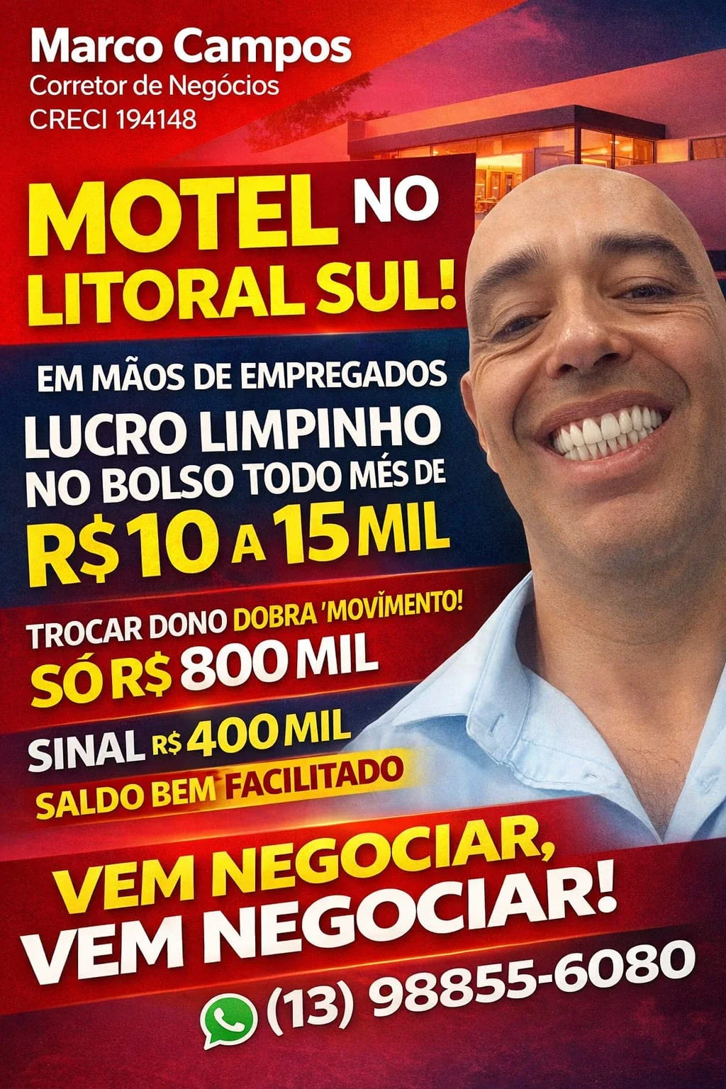 Motel à venda no Litoral Sul