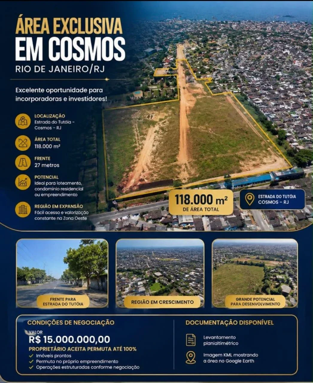 Área Exclusiva em Cosmos á venda
