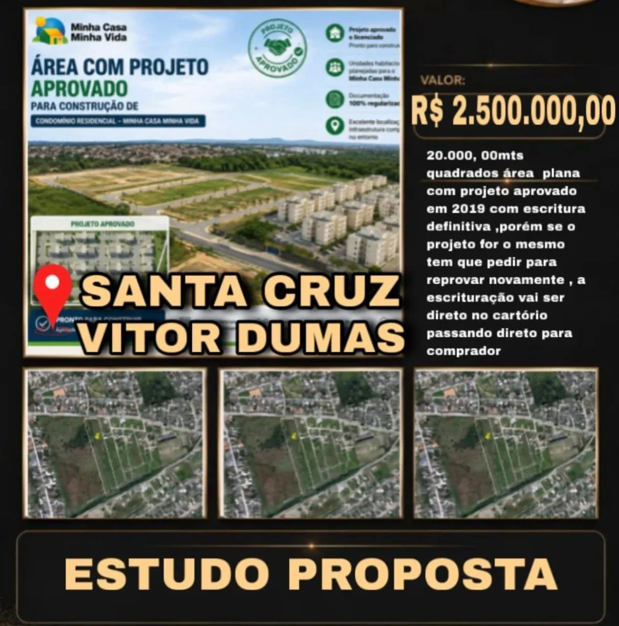 Oportunidade para construtores e investidores área com projeto aprovado-minha casa minha vida