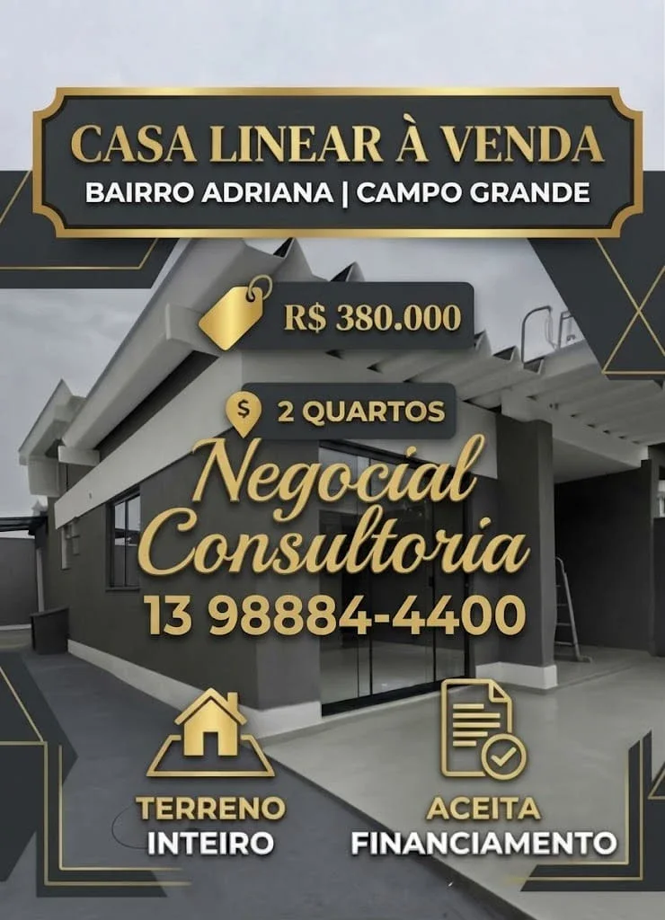 Oportunidade Casa Linear em Campo Grande à Venda 