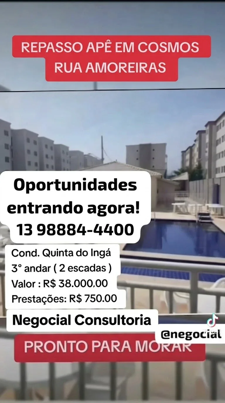 EXCELENTE OPORTUNIDADE DE REPASSE APARTAMENTO EM COSMOS 