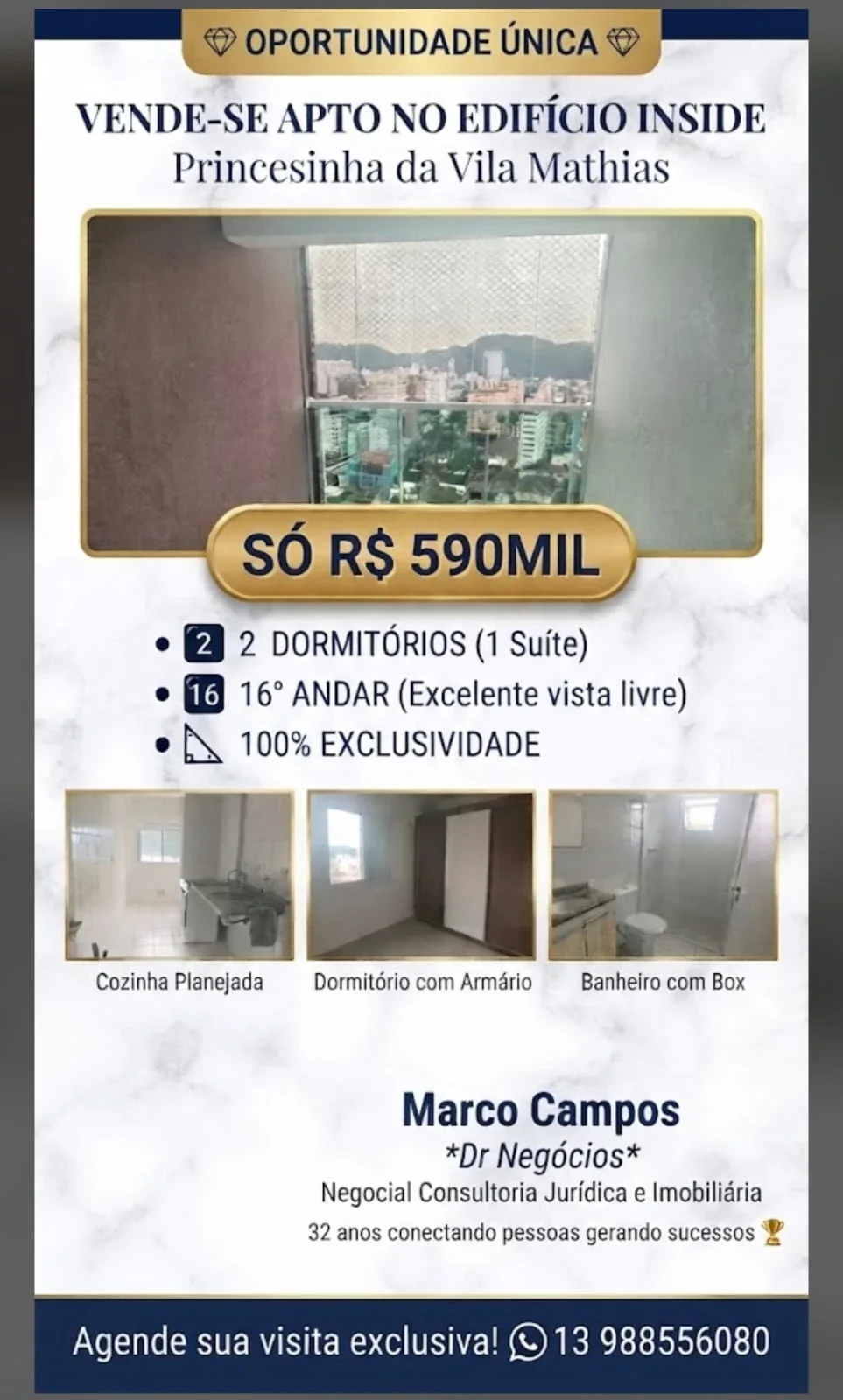 Apartamento à venda na Vila Mathias- Santos