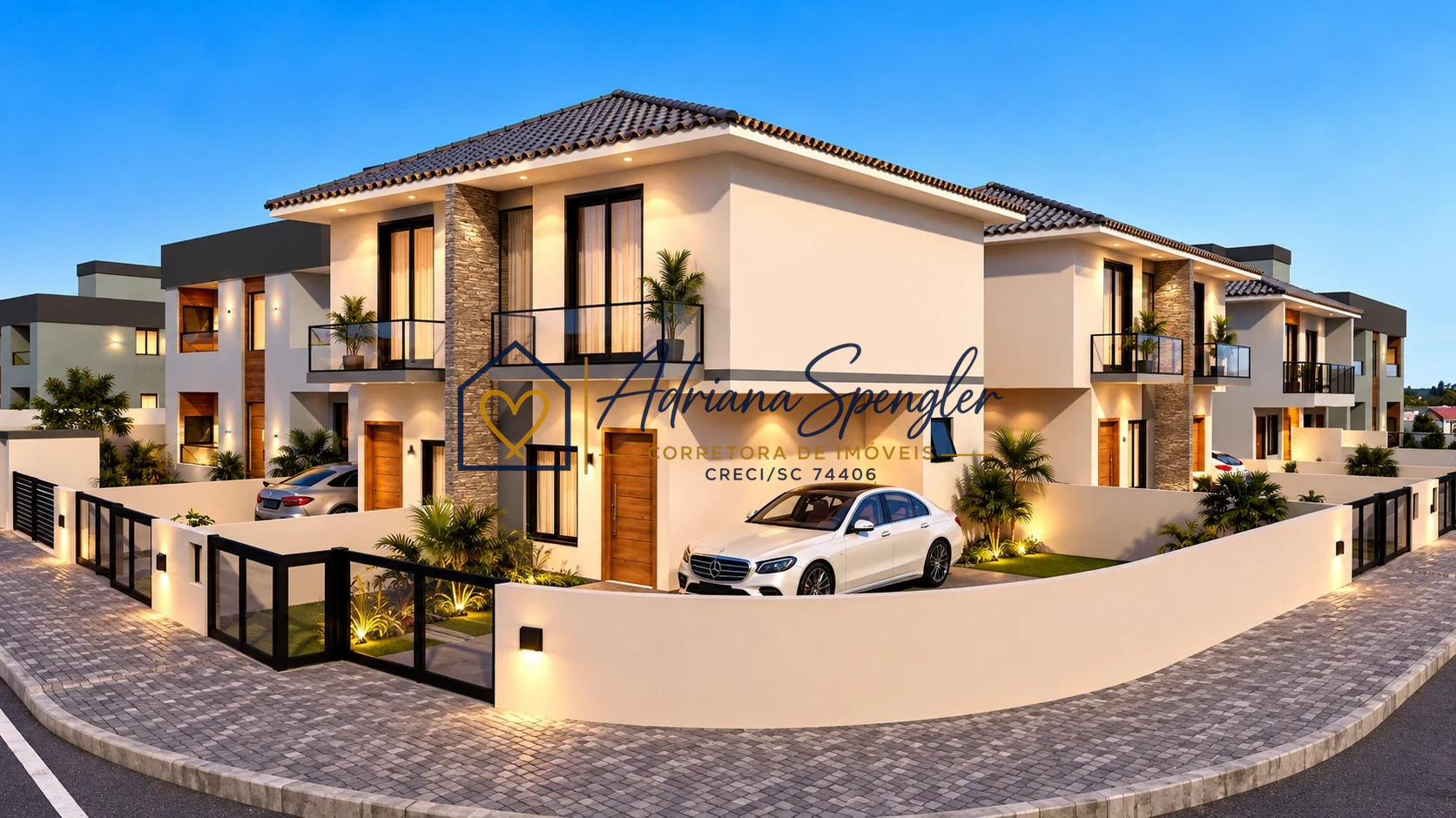 Sobrado Novo c/ TERRENO 133m² em Palhoça — Residencial Esmeralda SB-02