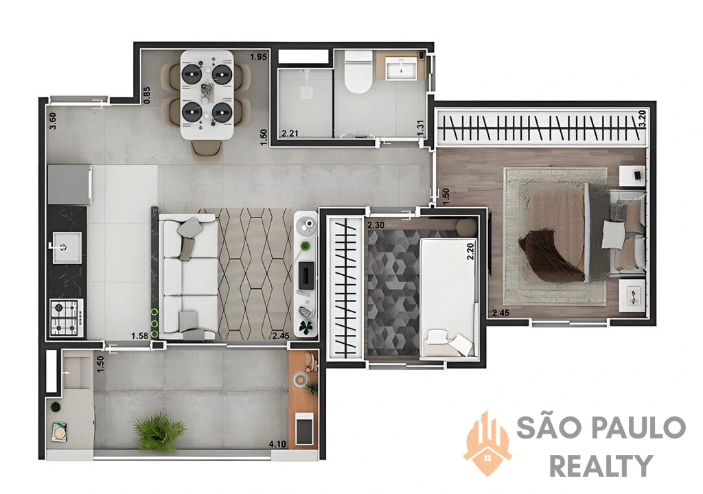 Apartamento 2 dormitórios 38 e 40m² com varanda grill na Zona Sul | Griffe Club Vila Real | Próx. Capão Redondo - Entrega: Fevereiro de 2027.