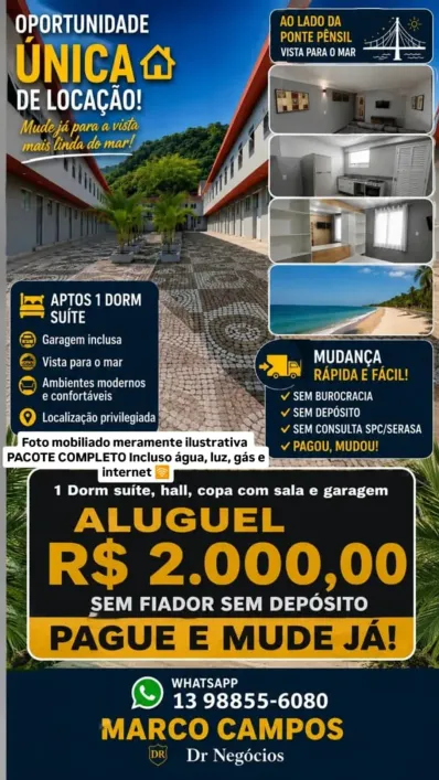 Apartamento com 1 Quarto para alugar, 37m² - Morro dos Barbosas