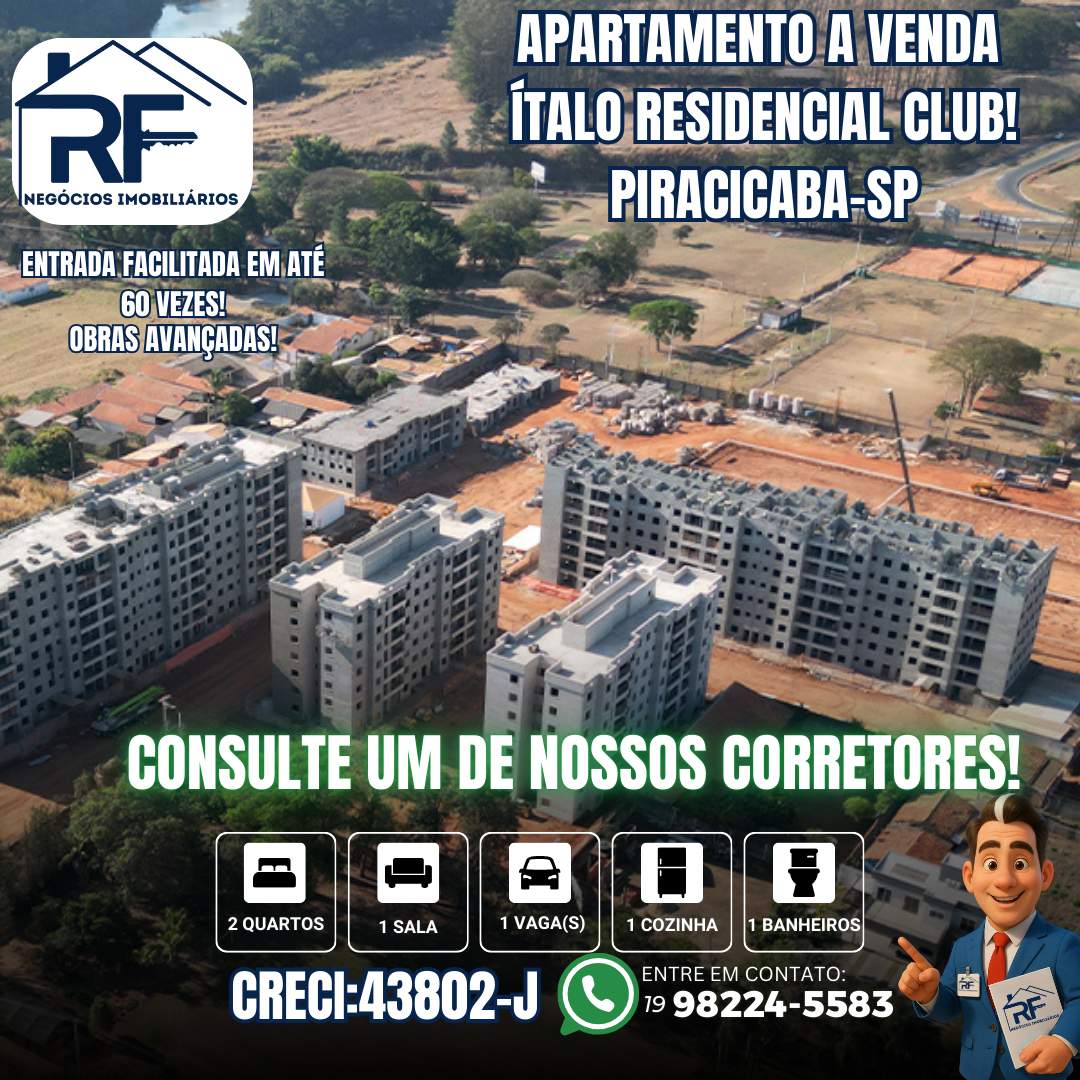 Apartamento para Venda em Piracicaba, Jardim Abaeté, 2 dormitórios, 1 banheiro, 1 vaga - Foto 1
